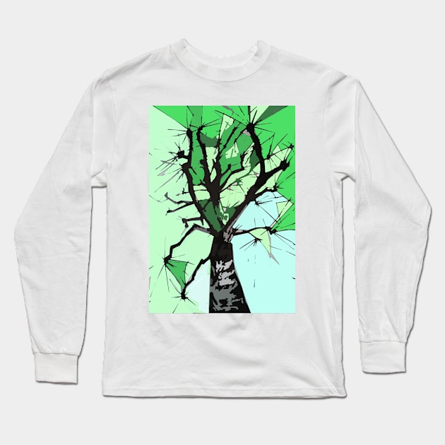 Cubist Tree Long Sleeve T-Shirt by drknice